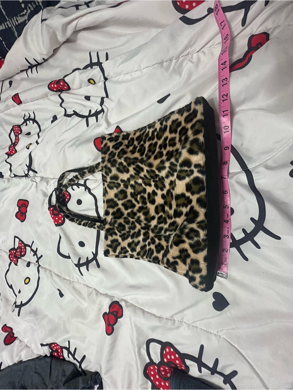 Leopard Print Faux Fur Tote Bag - Brown